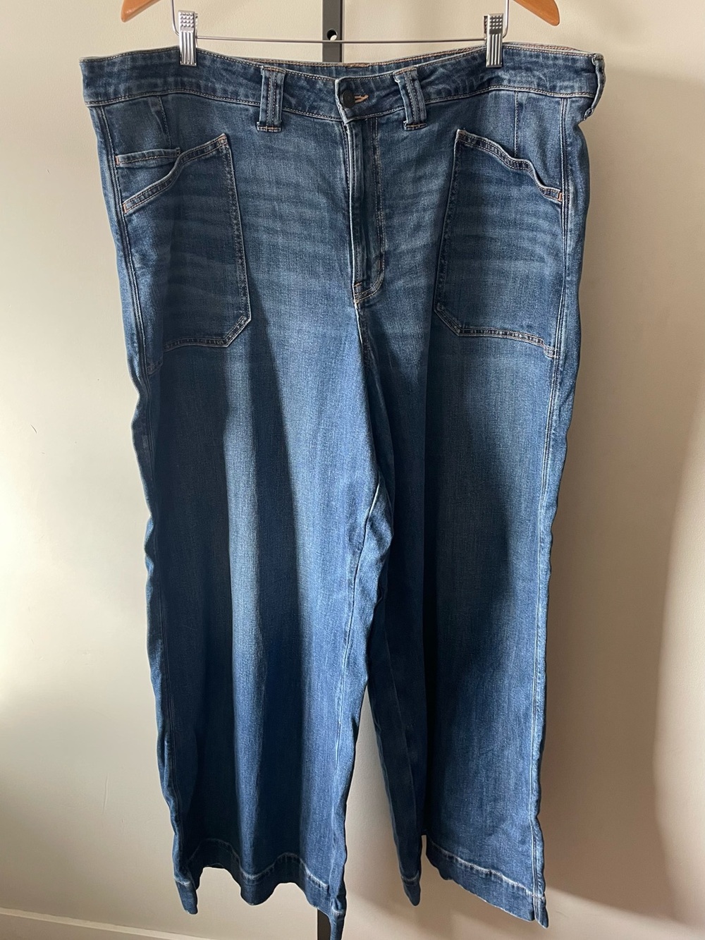 American Eagle Denim Utility Wide Leg Pants Jeans Plus Size 20 Regular Stretch